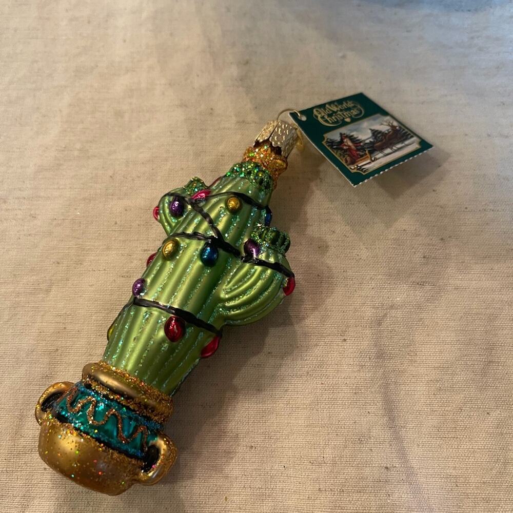 Festive Cactus Ornament By Old World Christmas New with tags